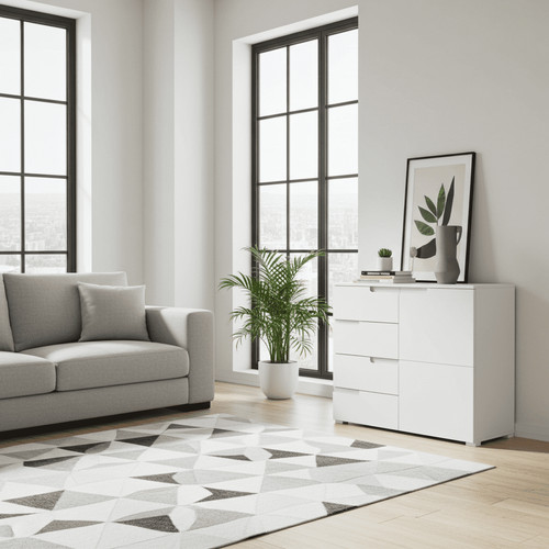 Sideboard cabinet white - white, high
