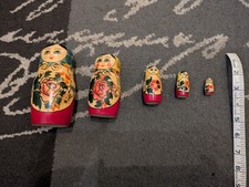 Handmade Wooden Matryoshka Nesting Dolls Set x 5 Wood Stacking Nested