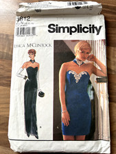 Vintage  SIMPLICITY sewing pattern 8812 prom formal dress used size 10 designer
