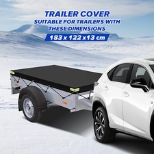 Heavy Duty Waterproof 6 Ft X 4 Ft Trailer Cover Black 183x122x13cm 420D
