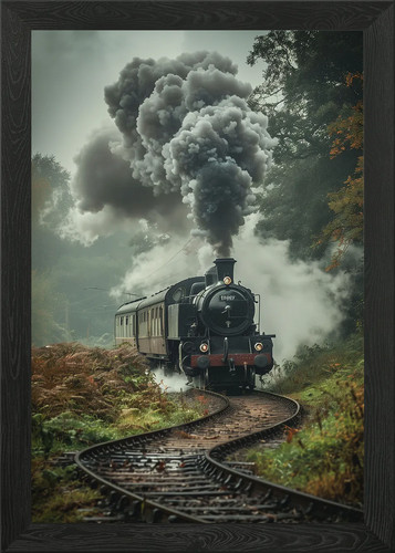Steam train framed wall art - steam,