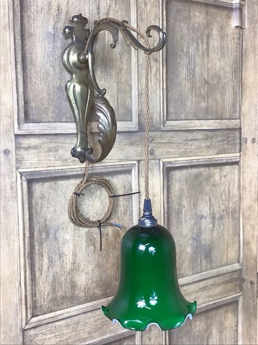 Antique art nouveau brass wall - antique,