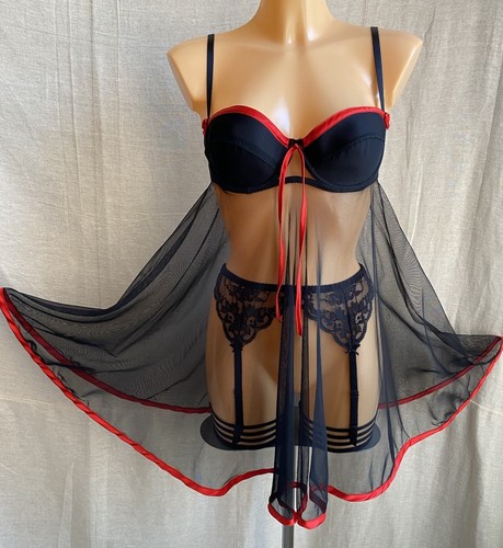 Babydoll nightdress black - babydoll,