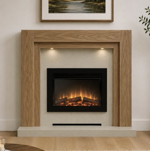 Modern oak fireplace suite - suite, 48"