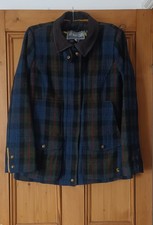 Joules Field Coat Jacket Navy Check Tartan Tweed Wool Size 14