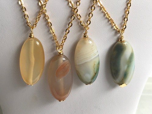 Semi precious stone oval - semi,