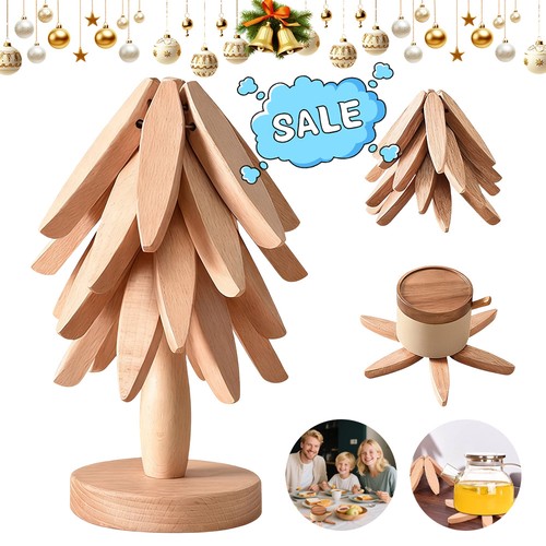 Foldable wooden trivets - foldable, for