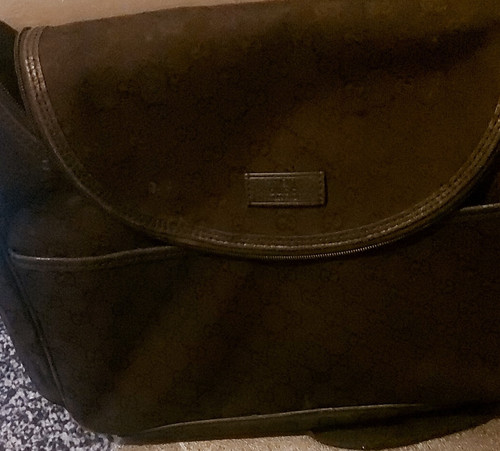 Men black leather messenger - black,