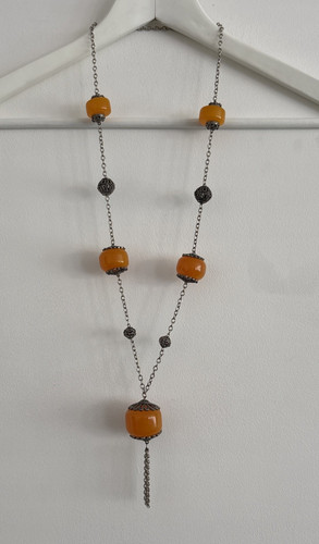 Vintage orange resin metal - orange,