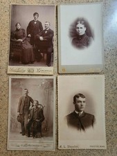 Collection of 4 antique Cabinet Card photos