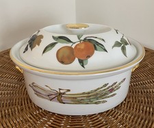 Royal Worcester EVESHAM GOLD  Large sz 5  OVAL GAME CASSEROLE + lid  2.5 pint.