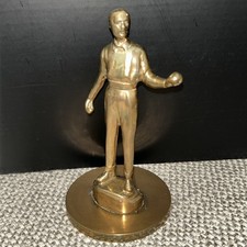 Brass Cricketer Bowler Figure