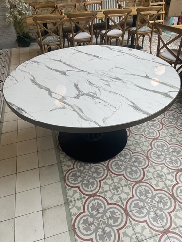 Seater round gloss marble - seater,