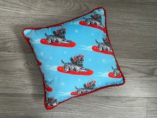 Scottish terrier Scottie dog Schnauzer blue Red small cushion ski sled winter
