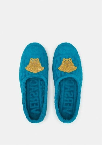 Embroidered medusa slippers - embroidered,