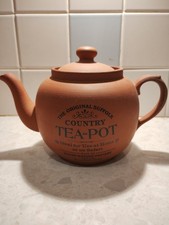 The Original Suffolk Pottery Henry Watson Teapot Terracotta VGC.