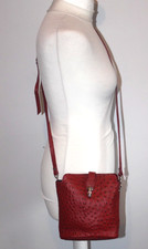 BORSE IN PELLE Genuine Leather Red cross Body Bag