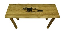 Zeckos Walking Bear Hand Crafted Rustic Solid Wood Sofa Table 47 in.
