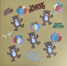 5x Die-cut Bear with Balloon &