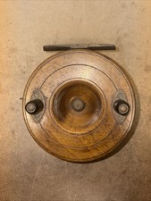 Antique Vintage Unbranded/Unmarked Wooden & Brass Fishing Fish Reel Tool