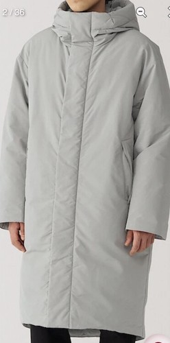 Men grey down hooded coat - men's,