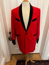 Red and Black Drape Coat with