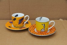 McLaggan Smith Mugs 2 x Cappuccino Cups & Saucers - VGC