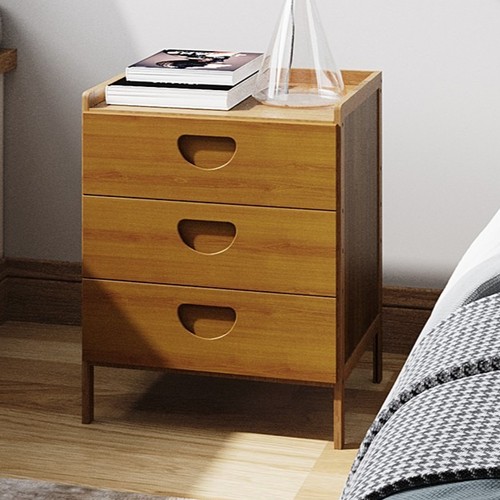 Drawer wooden bedside table - 3,