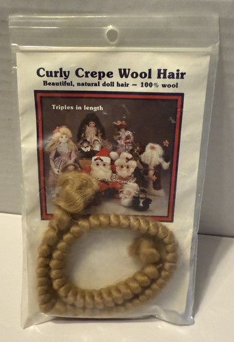 Curly crepe wool doll hair - wool,