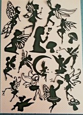 19 Black Die Cut Fairies/Fairy