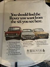 Range Rover, Rover 2000TC & V8 Advert 1970.