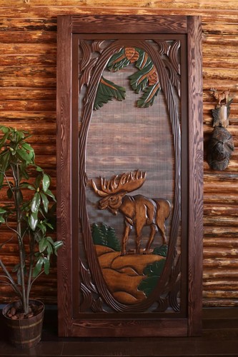 Handmade moose screen door - handmade,