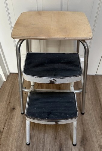 Vintage folding metal step - folding,