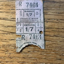 Crosville Motors Bus Ticket 1/7d Cardiganshire Aberystwyth