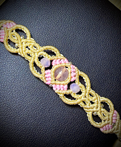 Handmade two toned - , macramé