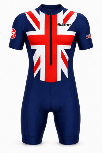 Men cycling skin suit flag - uk,