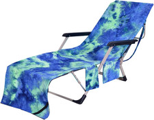 Portable Pool Beach Sun Lounger Cover Pockets Microfiber Towel Travel Lounge Cha