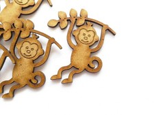 WOODEN MDF SHAPES MONKEY ON