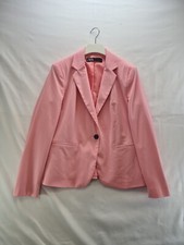 Zara Blazer Jacket Size 14 Pink Plain Single Button Summer Preppy Lined Pockets