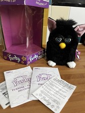 Vintage Furby Black With Blue Eyes Full Working Condition 1998