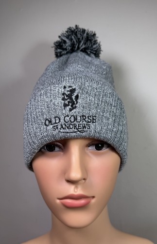 Grey cuff knit golf beanie - knit,