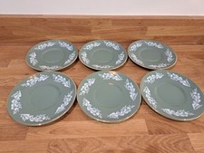 Set of 6 Vintage Lord Nelson Green ELIJAH COTTON  Saucers 16cm Across 