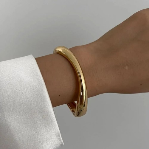 Chunky wide metal cuff - chunky,