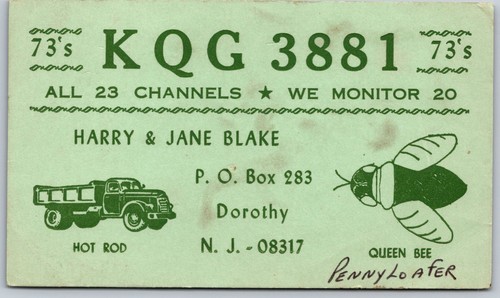 Vintage qsl card harry jane - qsl,