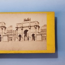 Paris Stereoview 3D C1870 Real Photo France Arc De Triomphe Tuileries
