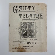 Gaiety Theatre London programme for The Orchid undated, c. early 1900s
