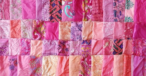 Sari silk scraps fabric - silk,