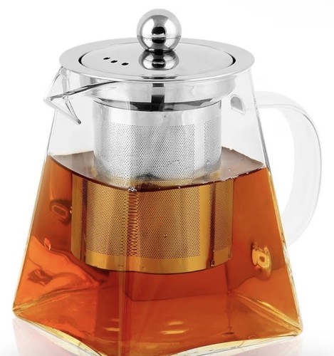 Clear glass tea pot - clear,