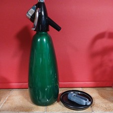 VTG rare BOC Classic Soda Syphon Green Sparklets Retro 60-70s with Key + Stand