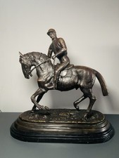 Pierre Jules Mene Bronze Marble Jockey And Horse 45 cm 15kg